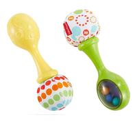 Fisher-Price Baby Toys Rattle n Rock Maracas Set of 2 Soft Musical Instruments for Infants 3+ Months, Green & Yellow, BLT33