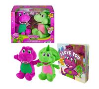 Fisher-Price Barneys World Toddler Toys 9 inch Barney & Baby Bop plushes with Story Book for Cuddling up at Reading time Kids Ages 2+ Years