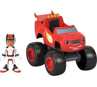 Fisher-Price Blaze and the Monster Machines Blaze & AJ, large push-along monster truck with poseable figure for preschool kids ages 3 and up, GYD17
