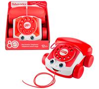 Fisher-Price Baby Toy Red Chatter Telephone, Mattel 80th Anniversary Edition Pull-Along Activity for Infants & Toddlers Ages 1+ Years, JGG97