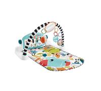 Fisher-Price Contrast Kick & Play Piano Play Blanket for Babies, Fun Piano Play Blanket, Portable Music Toy with Smart Stages Learning Content, from 0 Months, Blue, French Version HWY56
