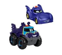 Fisher-Price DC Batwheels Light-Up 1:55 Scale Toy Cars 2-Pack, Bam the Batmobile and Buff, Preschool Pretend Play for Kids Age 3+