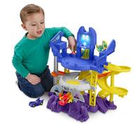 Fisher-Price DC Batwheels Toy Car Race Track Playset, Launch & Race Batcave with Lights & Sounds, Bam The Batmobile & Redbird Vehicles, Ages 3+ Years
