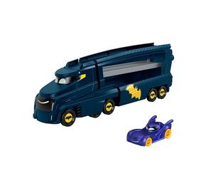 Fisher-Price DC Batwheels Toy Hauler and Car, Bat-Big Rig with Ramp and Bam the Batmobile 1:55 Scale Diecast Toy Vehicle, Ages 3+ Years, HMX07