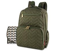 Fisher Price Diaper Bag Backpack - Signature Collection, with Cell Phone and Tablet Pockets (Olive)