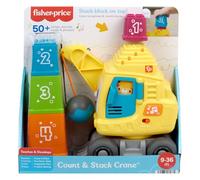 Fisher-Price Educational Toy for Babies and Toddlers, Counting & Stacking Crane with Blocks, Lights, Music and Sounds for Babies from 9 Months, Multilingual Version, HWY66