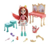 Fisher-Price Enchantimals GYJ05 - Royal Dressing Table Playset with Fabrina Fox Doll (approx. 15.2 cm) and 1 Animal, Toy for Children from 4 Years