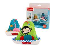 Fisher-Price 2-in-1 Bath Sailing Boat Toy - Floating Bath Toy with Animal Characters - 12months +
