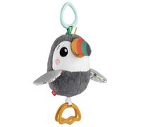 Fisher-Price Plush Stroller Toy for Newborn Babies, Flap & Go Toucan, Crinkle and Clacker Sensory Toy with Flapping Motion, HNX66