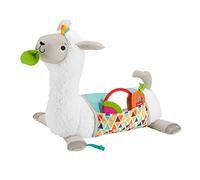 Fisher-Price Grow-With-Me Tummy Time Llama Baby Toy | Plush Support Wedge, Removable Mirror Teether & Rattle Toys, Sensory & Gross Motor Skills, Infants Ages 0+ Months, GLK39