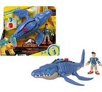 Fisher-Price HCN52 Imaginext Jurassic World Camp Cretaceous Mosasaurus Dinosaur and Kenji Figure Set for Preschool Kids Ages 3-8 Years, Multicolor, 24.1 cm*8.6 cm*14.9 cm