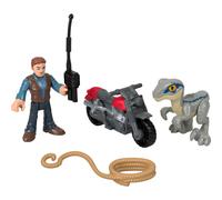 Fisher-Price Imaginext Jurassic World Dinosaur Toys Owen Grady & Blue Figure Playset for Preschool Pretend Play Ages 3+ Years