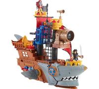 Fisher-Price Imaginext Preschool Toy Shark Bite Pirate Ship Playset with Figure