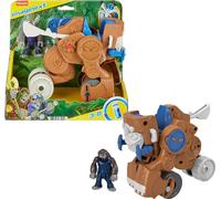 Fisher-Price Imaginext Toy Catapult with Rolling Motion and Poseable Monkey Figure for Preschool Pretend Play, 4 Pieces, Ages 3-8 Years, GYX03