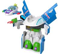 Fisher-Price Imaginext Transforming Buzz Lightyear Ship Toy Vehicle with lights, sounds,3-inch Action Figures, Launcher and Projectiles, JTH51