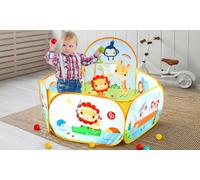 Fisher Price Kids Portable Sports Ball Pit - Basketball Hoop and 25 Ocean Balls