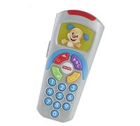 Fisher-Price Laugh and Learn Remote, light-up screen, UK English Version, push buttons and 35+ sing-along songs, tunes & phrases, Baby learning toy, early development, English version DLD30