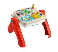 Fisher-Price Laugh & Learn 4-in-1 Activity Table and Art Easel with Educational Music for Boys and Girls Ages 6+ Months, Multilingual Version, JGW89