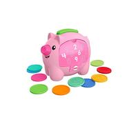 Fisher-Price Laugh & Learn Count & Rumble Piggy Bank, musical baby toy with fun motion action, GJC68