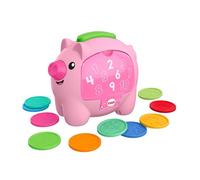 Fisher-Price Laugh & Learn Count & Rumble Piggy Bank, musical baby toy with fun motion action, GJC68