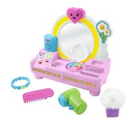 Fisher-Price Laugh & Learn Let’s Get Ready Vanity Toy, Multilanguage | English, French, German, Italian, Dutch, 4 Accessories, Musical Learning Toy, Infants & Toddlers Ages 1+ Years, JNV91