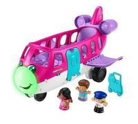 Fisher-Price Little People Barbie Little Dream Plane with Lights, Sounds and Folding Ladders, Barbie and Ken Characters and Luggage, Multilingual Version, Baby Toy, 18+ Months, HRC37