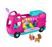 Fisher-Price Little People Toddler Toy Barbie Little Dreamcamper RV Playset with Music Lights & 2 Figures for Ages 18+ Months, Multilanguage Version, HYR86