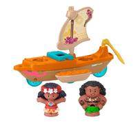 Fisher-Price Little People Toddler Toy Disney Princess Moana & Maui’s Canoe Sail Boat with Figures for Pretend Play Ages 18+ Months, HNR27