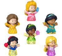 Fisher-Price Little People Disney Princess Shimmer Gowns Figure Set | Includes Belle, Jasmine, Aurora, Tiana, Rapunzel, Snow White, Figures Glow Under Lights, Kids Ages 18+ Months, JKB02