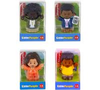 Fisher-Price Little People Miniature Toy Play Figures - Pack of 4 - Dad in Suit, Mom in Dress, Mom in Green Cardigan, & Grandpa