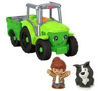 Fisher-Price Little People Toddler Toy Push & Play Tractor Push-Along Musical Farm Vehicle with 2 Figures for Pretend Play Kids Ages 1+ Years, JCW70