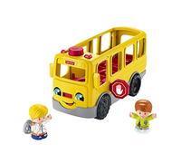 Fisher-Price Little People Sit with Me School Bus - Multilanguage Edition, push-along toy vehicle with music for toddlers and preschool kids ages 1-5 years, HJN36