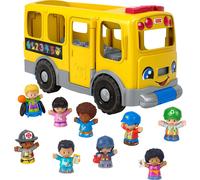 Fisher-Price Little People Toddler Toy Big Yellow School Bus & Community Heroes Set Musical Pull-Along Vehicle & Figures for Kids Ages 1+ Years