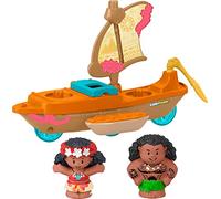Fisher-Price Little People Toddler Toy Disney Princess Moana & Maui’s Canoe Sail Boat with Figures for Pretend Play Ages 18+ Months, HNR27