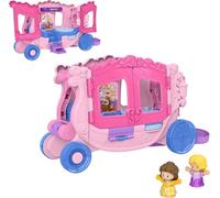 Fisher-Price Little People Toddler Toy Disney Princess Pull-Along Musical Carriage Playset with Figures for Pretend Play Kids Ages 18+ Months, JCW72