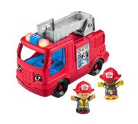 Fisher-Price Little People Toddler Toy Fire Truck Musical Push-Along Vehicle with 2 Figures for Pretend Play Ages 1+ Years, HXC12