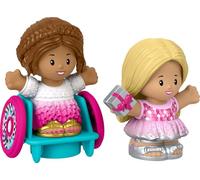 Fisher-Price Little People Toddler Toys Barbie Party Figure Set with 2 Characters for Preschool Pretend Play Kids Ages 18+ Months