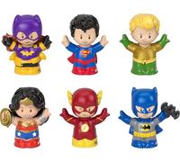 Fisher-Price Little People Toddler Toys DC Super Friends Crime-Fighting Figure Pack Set of 6 Characters for Pretend Play Ages 18+ Months