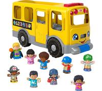 Fisher-Price Little People Toy Set for Toddlers, Large Yellow School Bus and Community Heroes, Musical Pull Along Vehicle and Figures for Ages 1+