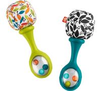 Fisher-Price Newborn Toy Rattle 'n Rock Maracas – 2 Soft Musical Instruments Ages 3+ Months Neutral
