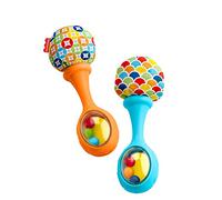 Fisher-Price Newborn Toys Rattle 'n Rock Maracas, Set of 2 Soft Musical Instruments for Babies 3+ Months, Blue Orang