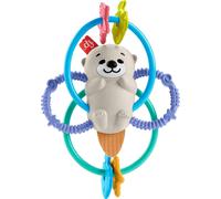 Fisher-Price Baby Toys Twist & Teethe Otter 2-in-1 Rattle and BPA-Free Teether with Textured Rings for Infant Fine Motor Play, HJW12