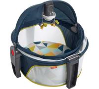 Fisher-Price Portable Baby Bassinet Deluxe On-The-Go Projection Dome, Travel Play Space for Newborns with Lights Music & Canopy, Cool Hues