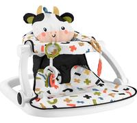 Fisher-Price Portable Baby Chair Cute Cow Seat Floor Seat with BPA Free Teether and Clacker Development Toy for Newborn