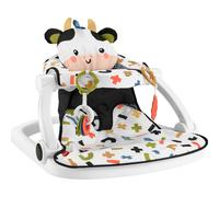 Fisher-Price Portable Baby Chair Cute Cow Sit-Me-Up Floor Seat with BPA-Free Teether & Clacker Newborn Developmental Toys