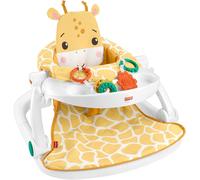 Fisher-Price Portable Baby Chair with Snack Tray, BPA-Free Teether and Clacker Toy, Plush Giraffe Seat Pad, Sit-Me-Up Floor Seat, HPJ16
