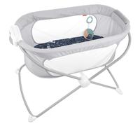 Fisher-Price Portable Baby Crib Soothing View Vibe Bassinet with Music Vibrations & Slim Fold for Travel Newborns 0+ Months Moonlight Forest