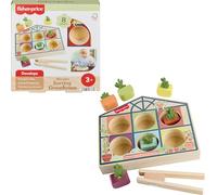 Fisher-Price Preschool Toy Tiny Garden Wooden Sorting Greenhouse Activity with Fine-Motor Tweezers for Kids Ages 3+ Years