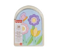 Fisher-Price Preschool Toy Wooden Flower Jigsaw Puzzle 38-Piece Wood Stacking Set for Developmental Play Ages 3+ Years