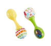 Fisher-Price Newborn Toys Rattle ‘n Rock Maracas, 2 Soft Musical Instruments for Developmental Play Babies Ages 3+ Months, Green & Yellow, BLT33